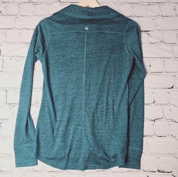 Prana Luna Button Up Turquoise Blue Heathered Pocket Accent Size S - Picture 6 of 8